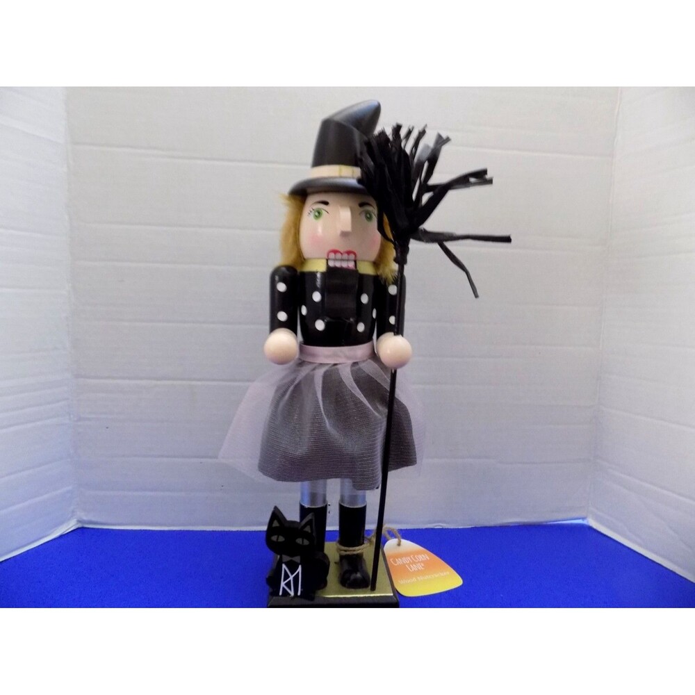 NEW Halloween Witch Nutcracker Candy Corn Lane Pink Skirt Halloween Decor